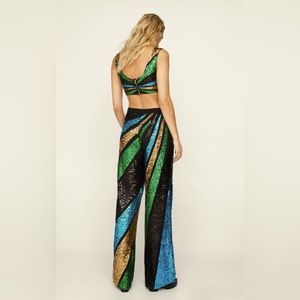 Nasty Gal Embellished Colorblock Wide Leg Pants.